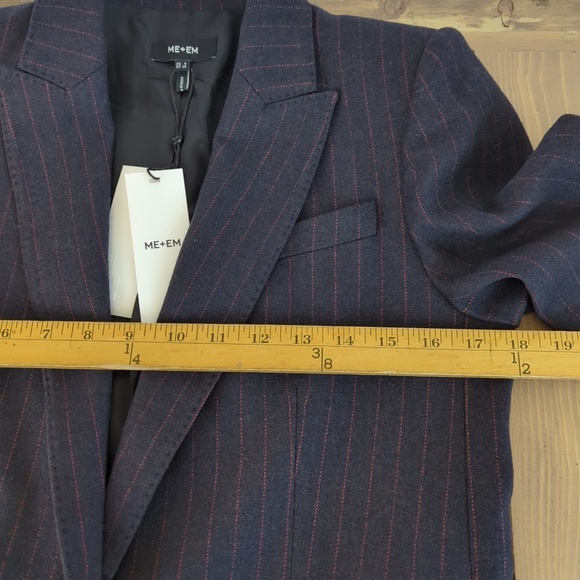 ME+EM Wool Blend Pinstripe Boyfriend Blazer - Picture 6 of 15